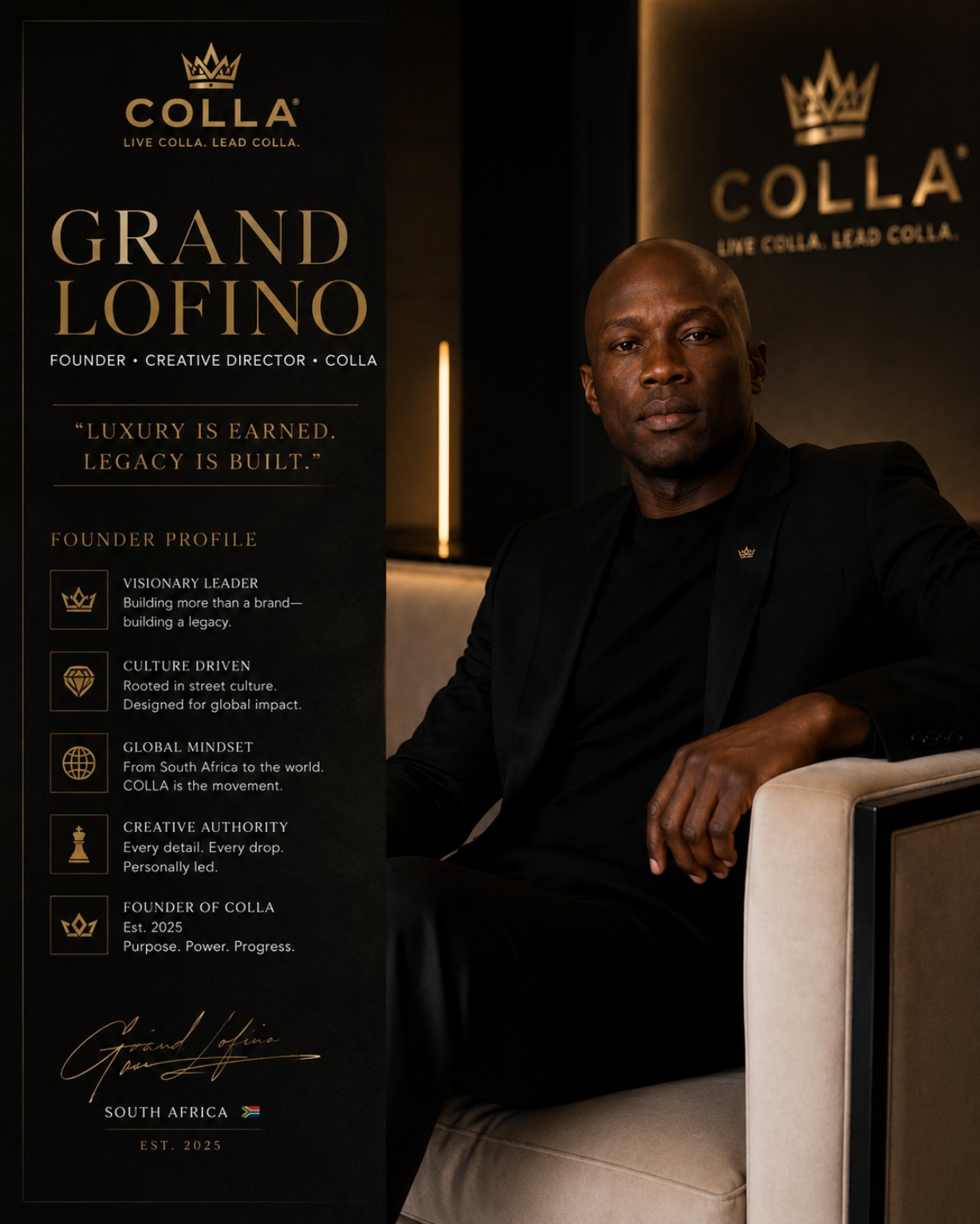 COLLA founder and leadership poster